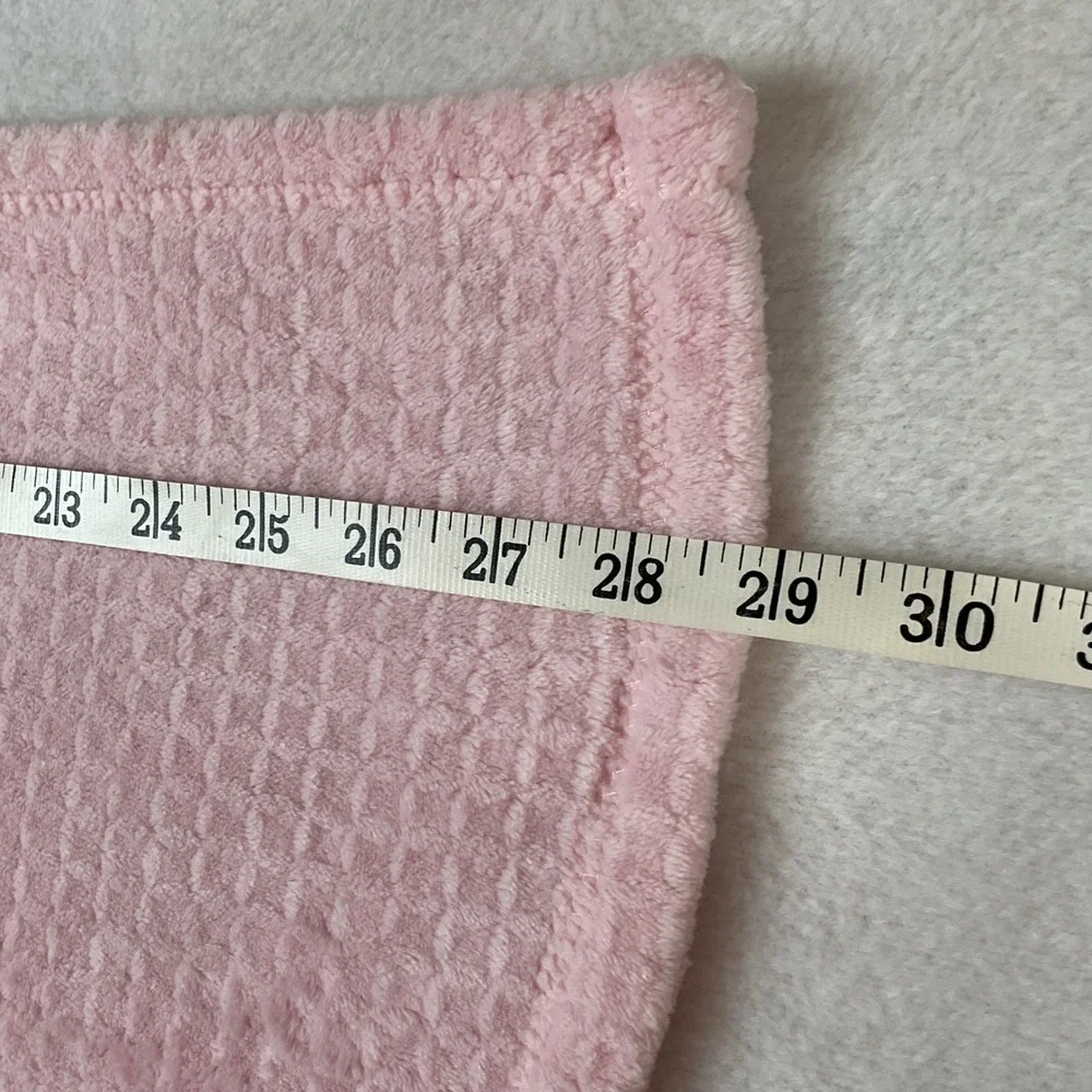 Adirondack Baby Pink Waffle Plush Sherpa Receiving Blanket 28x39 Soft Nursery